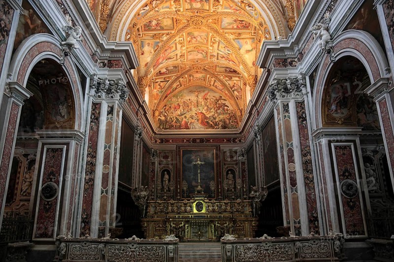 Ceiling of the church in the Certosa di San Martino on Vomero above Naples, Campania, Italy, Europe
