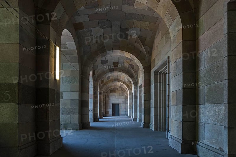 Arcade of the Congress Hall, unfinished National Socialist monumental building on the Nazi Party Rally Grounds, Nuremberg, Middle Franconia, Bavaria, Germany, Europe