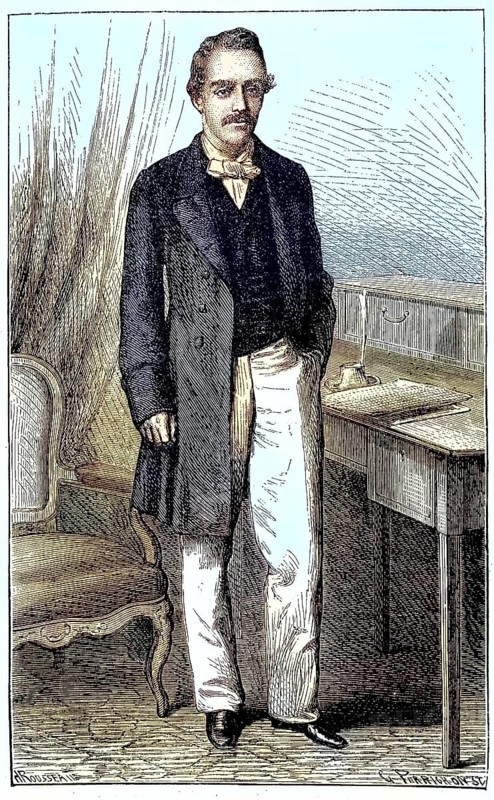 Paul Belloni Du Chaillu (31 July 1835 - 29 April 1903) was a French anthropologist and African explorer, Historical, digitally restored reproduction of a 19th century original