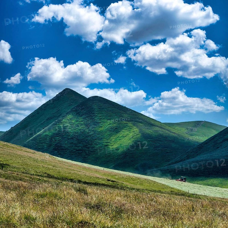 The Monts Dore. Regional park of the Auvergne volcanoes. The Puy de Monne at the Croix Morand pass, Puy de Dome department. Auvergne Rhone Alpes. France