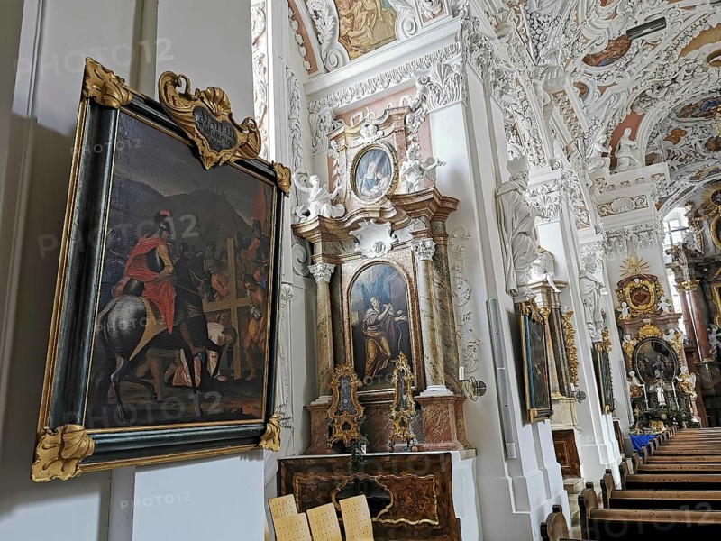 Interior of the collegiate church of Speinshart Monastery, abbey of the Premonstratensian Order, Neustadt an der Waldnaab district, Upper Palatinate, Bavaria, Germany, Europe