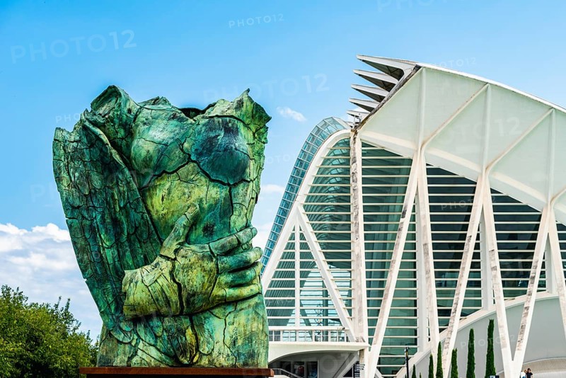 Architecture and buildings over City of Arts and Sciences in Valencia, Spain, Europe