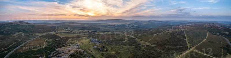 Sunset over Haytor Rocks, Dartmoor Park, Devon, England, United Kingdom, Europe