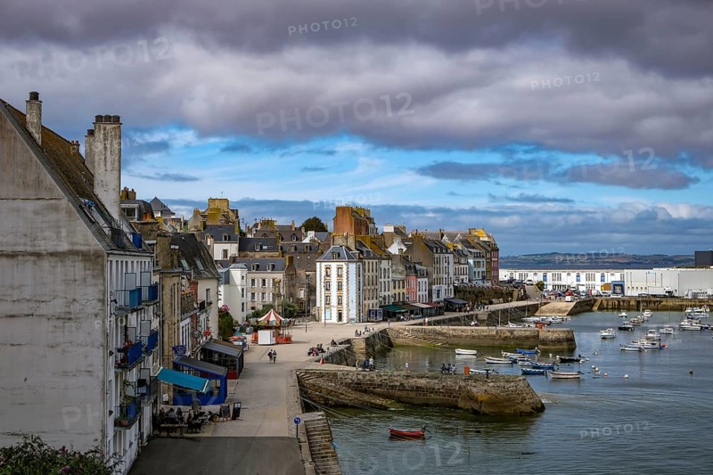 Douarnenez, Brittany, France - Port de Rosmeur harbour in the picturesque harbour town of Douarnenez
