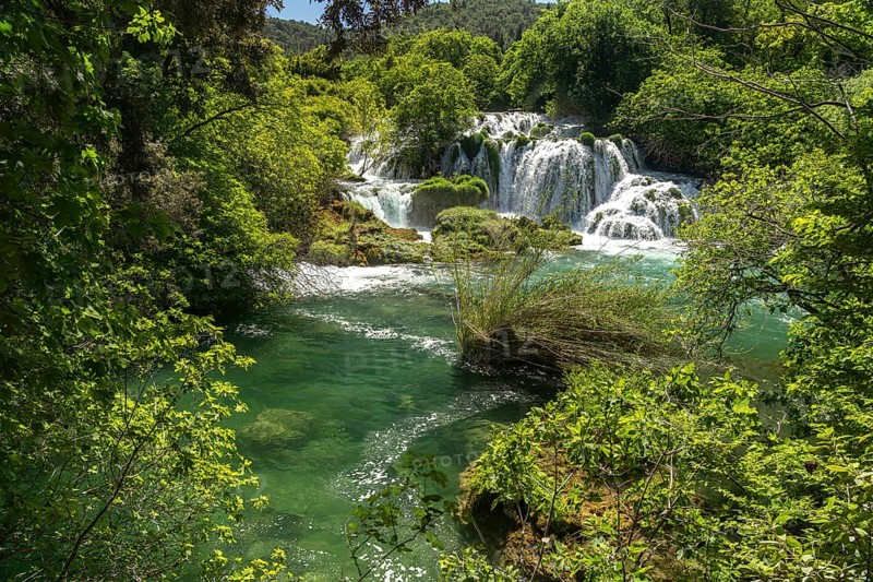The Skradinski Buk waterfall in Krka National Park, Croatia, Europe