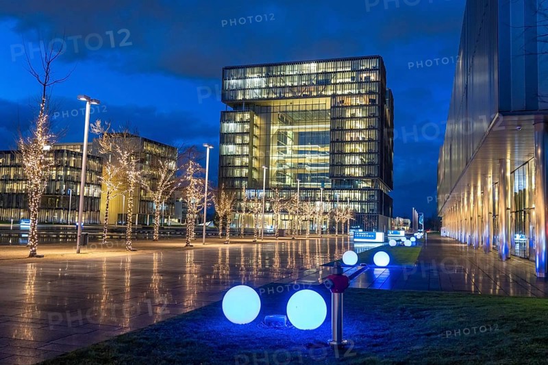 The Ruhr Tech Campus Essen, formerly the Thyssenkrupp Campus, headquarters of Thyssenkrupp, building K1, since 2024 other companies such as E.ON and Siemens have been located on the site, Essen North Rhine-Westphalia, Germany, Europe