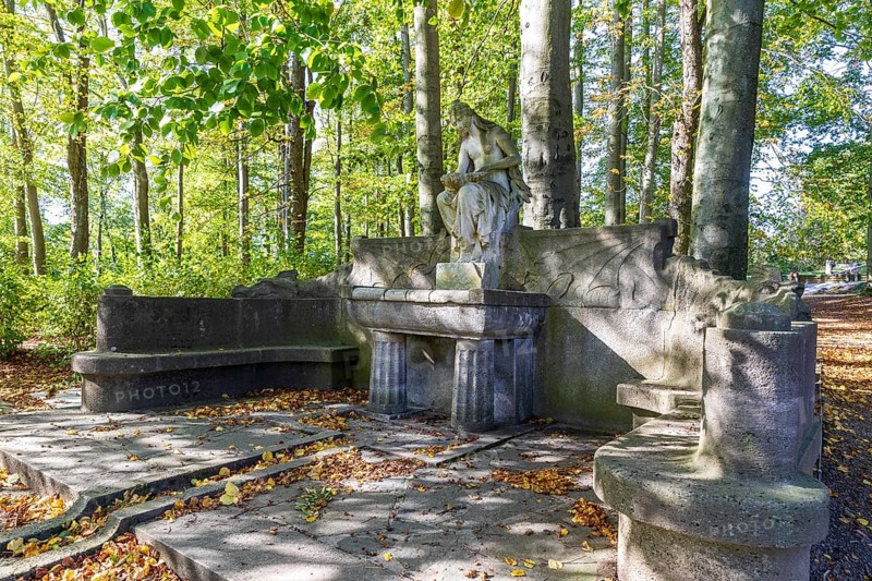 Fairytale fountain by Hans Rudolph Hartmann-MacLean in Augustusburg, Saxony, Germany, Europe