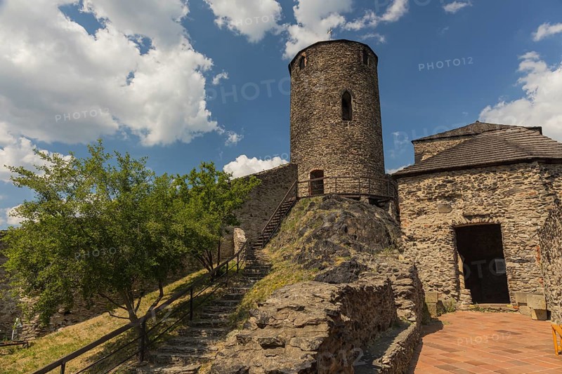 Strekov Castle (German: Schreckenstein) is perched atop a cliff above the River Elbe, near the city of Ustí nad Labem in the Czech Republic