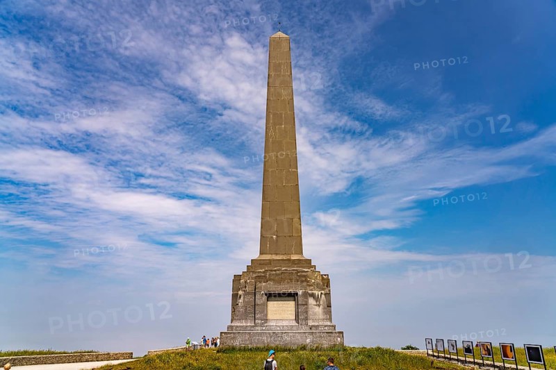 Obelisk of the Dover Patrol Monument at Cap Blanc-Nez on the Côte d'Opale or Opal Coast, France, Europe
