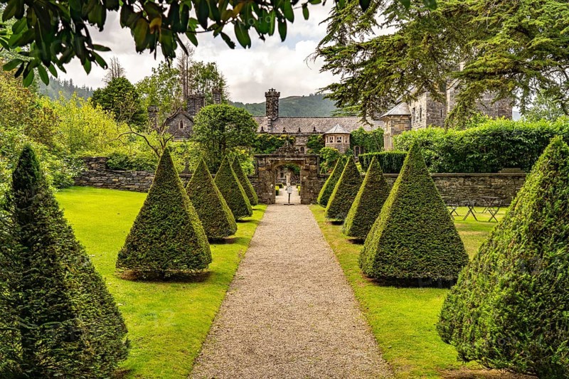 Gwydir Castle manor house and park in LlaNorth Rhine-Westphalia, Wales, Great Britain
