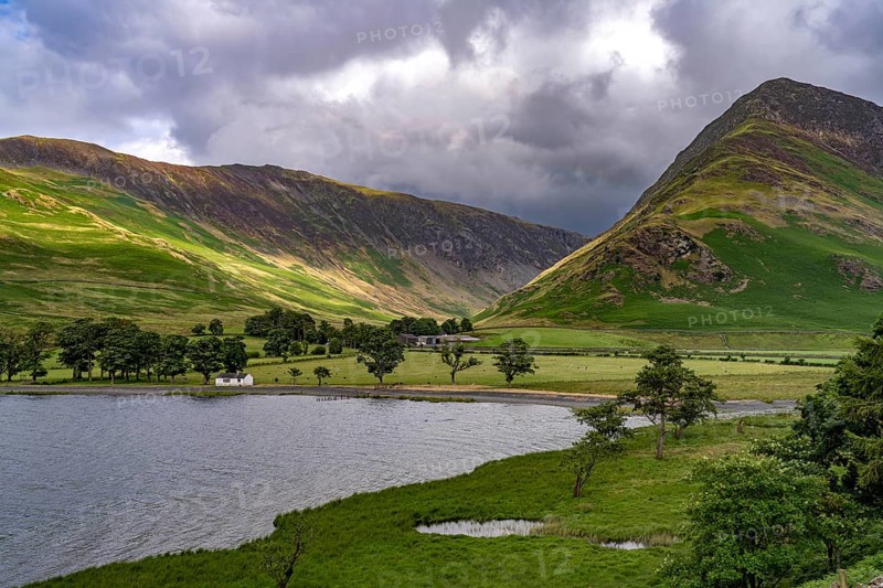 Landscape at Lake Buttermere in the Lake District, England, Great Britain