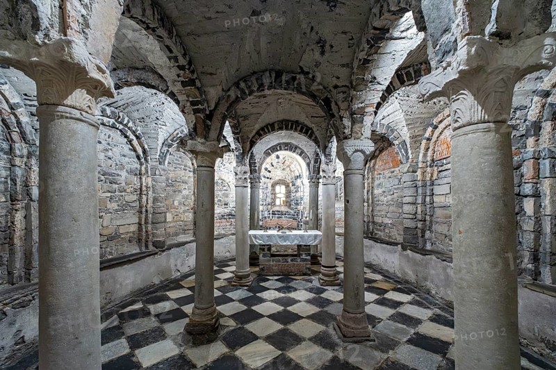 Crypt, Church of Santo Stefano, Lenno, Lake Como, Lago di Como, Italy, Europe