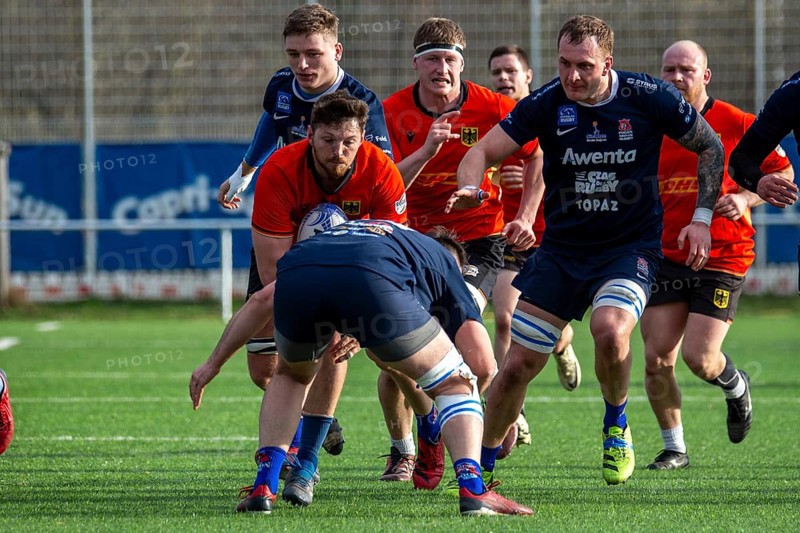 Rugby: Germany against MKS Pogon Awenta Siedlce, Poland in Heidelberg (test match of the German national rugby team in preparation for the upcoming World Cup qualifiers)