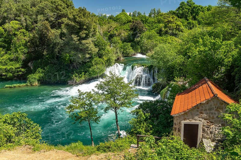 The Skradinski Buk waterfall in Krka National Park, Croatia, Europe