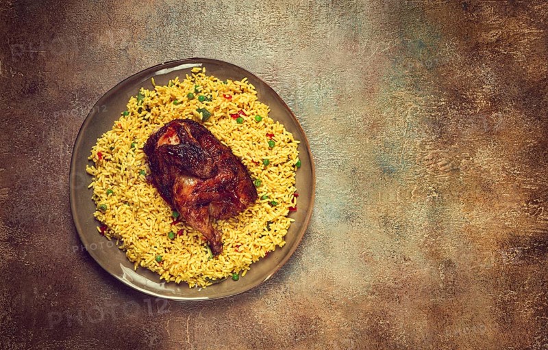 Kabsa, rice with chicken, Saudi Arabian dish, national dish, homemade, no people