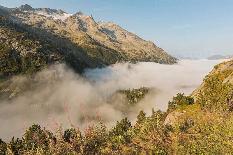 View from the Sustenpass High Alpine Road, close to the lake Steinsee