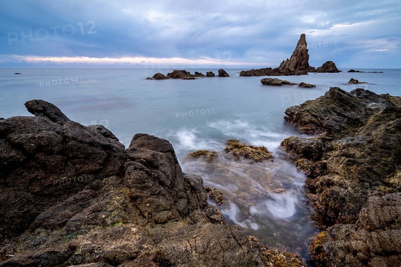 Rocky coast, Cabo de Gata-Nijar Natural Park, Almeria, Andalusia, Spain, Europe