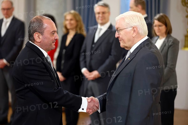 Viktor Yengibaryan Armenia is received by Frank-Walter Steinmeier (President of the Federal Republic of Germany) in front of the Federal President's New Year's Reception at Bellevue Palace, Berlin 14 January 2025