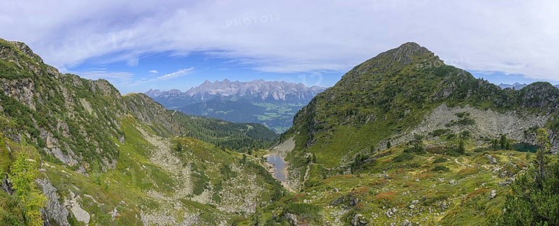 Spiegelsee to the right of the Schober and Obersee in the background Dachstein, Schladming, Styria, Austria, Europe