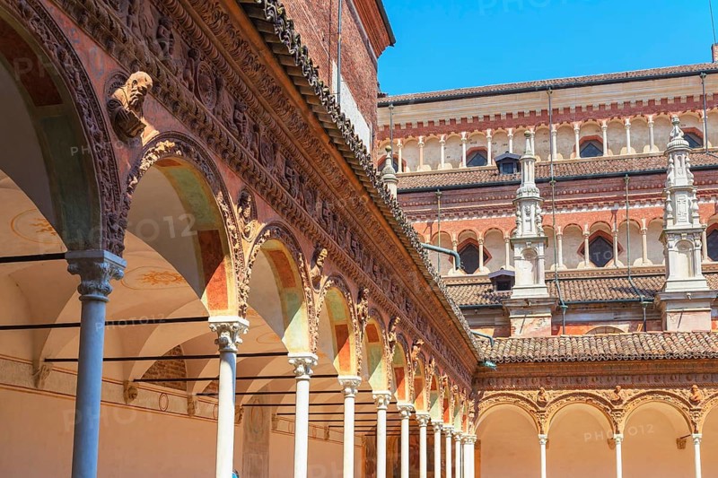 Abbey church, Certosa di Pavia monastery, Certosa di Pavia, Lombardy, Italy, Europe
