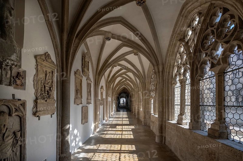 Late Gothic cloister, built 1410 - 1504, Eichstätt Cathedral, Upper Bavaria, Germany, Europe