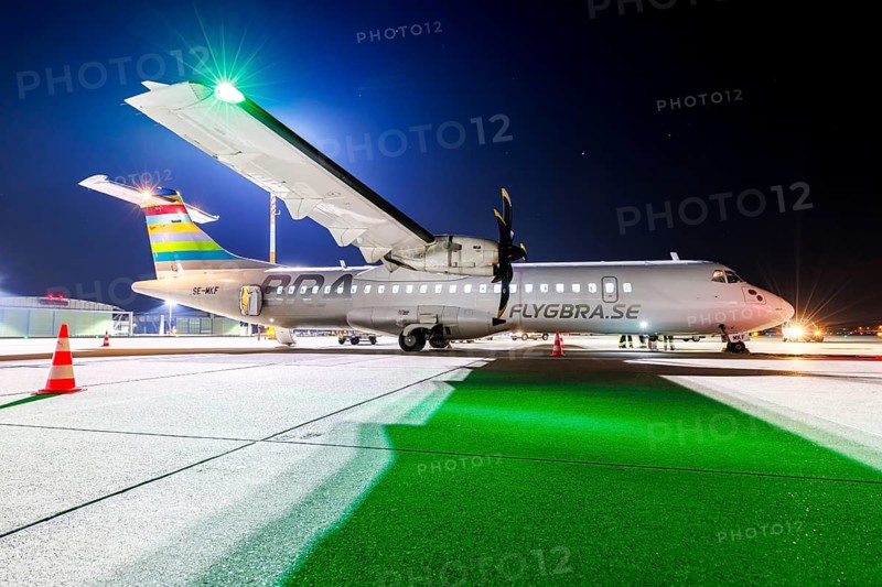 An ATR 72-600 aircraft of BRA Braathens Regional Airlines with the registration SE-MKF at the airport in Stuttgart, Germany, Europe