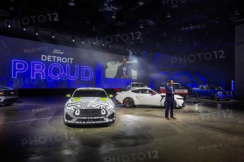 Detroit, Michigan USA - 9 January 2025 - Ford CEO Jim Farley displayed his company's vehicles at the 2025 Detroit Auto Show