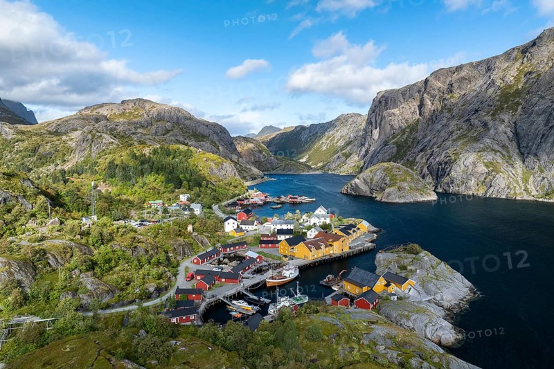 Fishing village Nusfjord, Flakstadoya, Lofoten, Norway, Europe