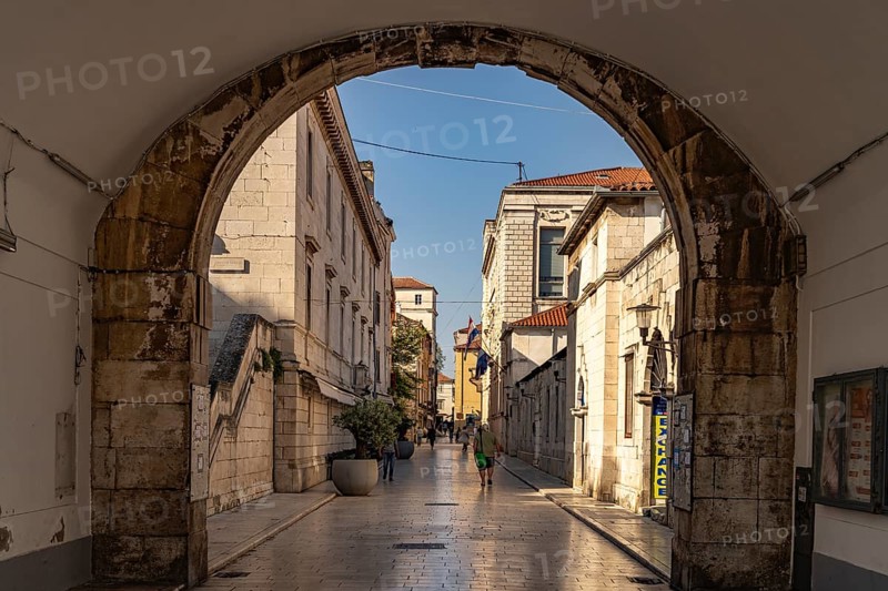 Alley in the old town centre of Zadar, Croatia, Europe