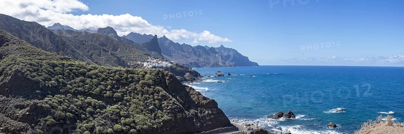 Atlantic coast near Taganana, Tagana valley, Barranco de la Iglesia, Anaga mountains, Las Montanas de Anaga, Tenerife, Canary Islands, Spain, Europe
