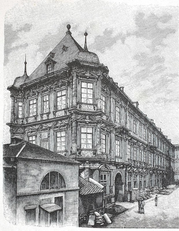 The Electoral Palace of Mainz, former city residence of the Archbishops of Mainz in Mainz in 1890, Rhineland-Palatinate, Germany, digital reproduction of an original from the 19th century, historical, Europe