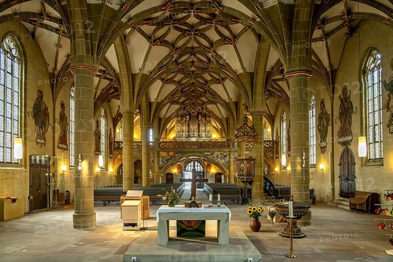 Interior of the Protestant town church in Bad Wimpfen, Kraichgau, Baden-Württemberg, Germany, Europe