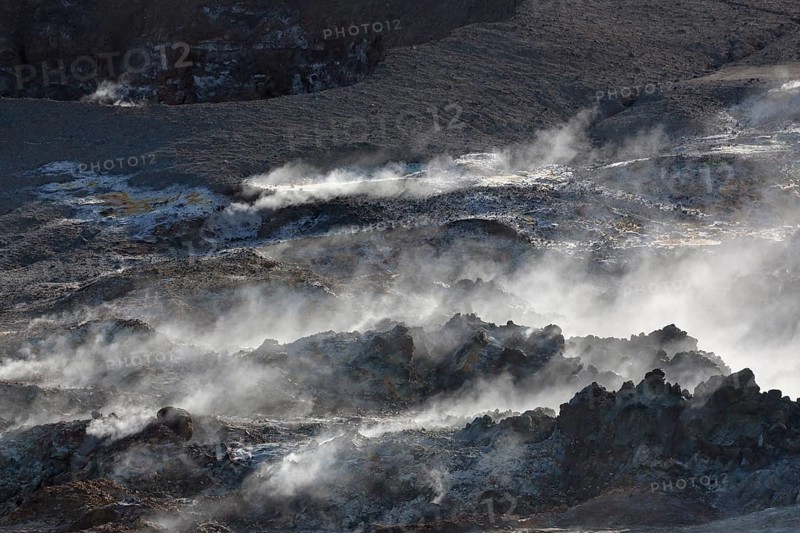 Steam evaporating of the ground at Gunnuhver, close to Reykjanes lighthouse. Gunnuhver is the heart in a future geopark, Iceland´s largest mud pool, geothermal area