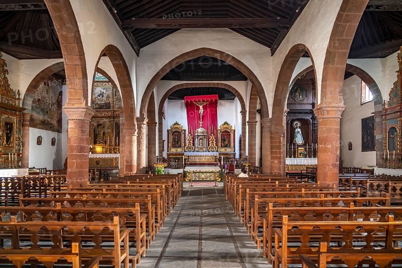 Interior of the Church of the Assumption of the Virgin Mary or Nuestra Senora de Asuncion in the island capital San Sebastian de La Gomera, La Gomera, Canary Islands, Spain, Europe