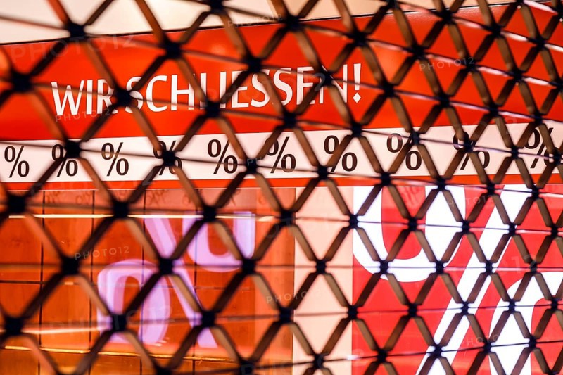 Cologne, North Rhine-Westphalia, Germany - Cologne city centre in times of the corona crisis during the second lockdown, clearance sale due to shop closures