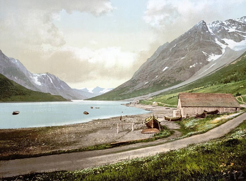In Ulsfjorden, Ullsfjorden, Kjosen, Norway, View from 1885, Historical, digitally restored reproduction from a 19th century original, Record date not stated, Europe