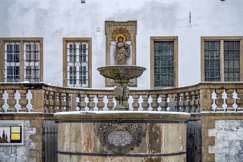Fountain at the Franciscan monastery in Paderborn, North Rhine-Westphalia, Germany, Europe