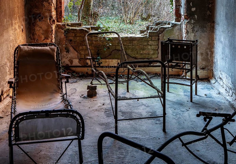 Interior view, former Alpine house on the historic site of the tuberculosis sanatorium in Beelitz, Brandenburg, Germany, Europe