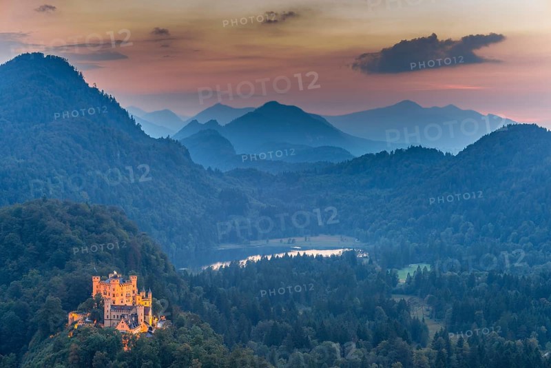 Hohenschwangau Castle, Alpsee, Schwangau near Füssen, Allgäu, Upper Bavaria, Bavaria, Germany, Europe