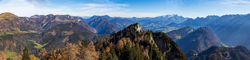 View from Schwarzer Berg to Gschirrwand and Lammertal, Golling, Osterhorngruppe, Salzburg province, Austria, Europe