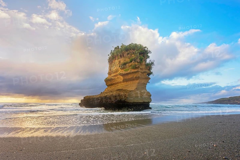 Rock formation shaped like a boot, Punakaiki, Paparoa National Park, South Island, New Zealand, Oceania