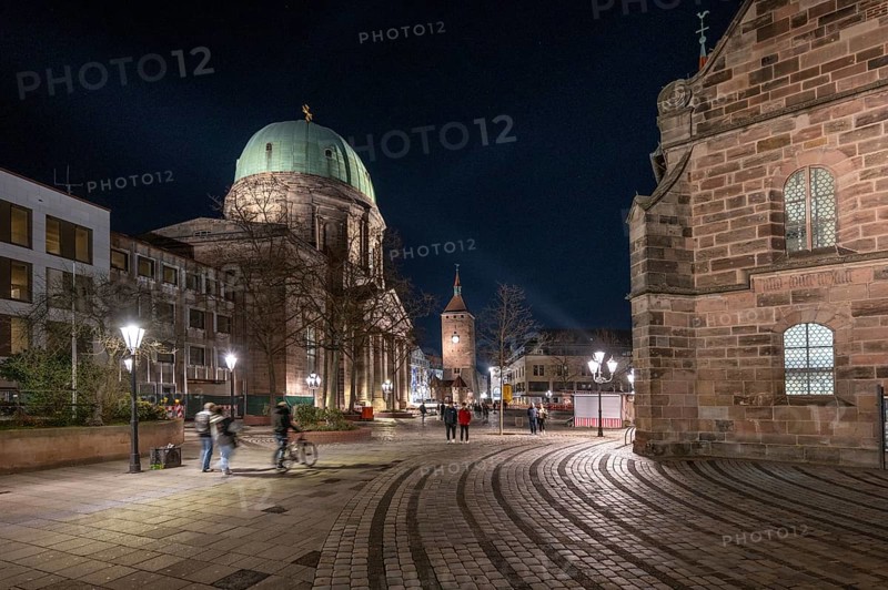 Elisabethkirche at Jakobsplatz am Abned, Nuremberg, Middle Franconia, Bavaria, Germany, Europe