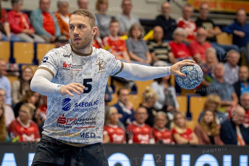 11.09.2024, 2nd HBL (German Handball League), Matchday 7 (early game) : Eulen Ludwigshafen against HC Elbflorenz 2006. picture: Lukas Wucherpfennig (5, Elbflorenz)
