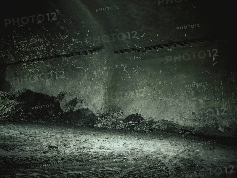 Debris after a blast, tunnel section in construction lot H53, Brenner Base Tunnel, Wolf, Tyrol, Austria, Europe