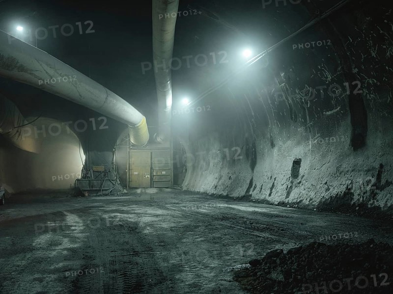 Debris in a tunnel section in construction lot H41, Brenner Base Tunnel, Zenzendorf, Tyrol, Austria, Europe