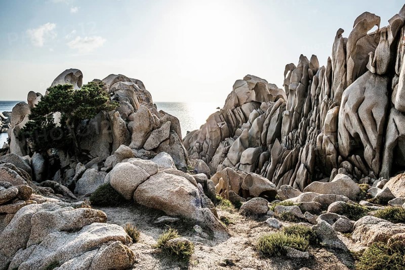 Bizarre and huge granite rocks by the sea, Valle della Luna, Capo Testa, near Santa Teresa di Gallura, Sardinia, Italy, Europe