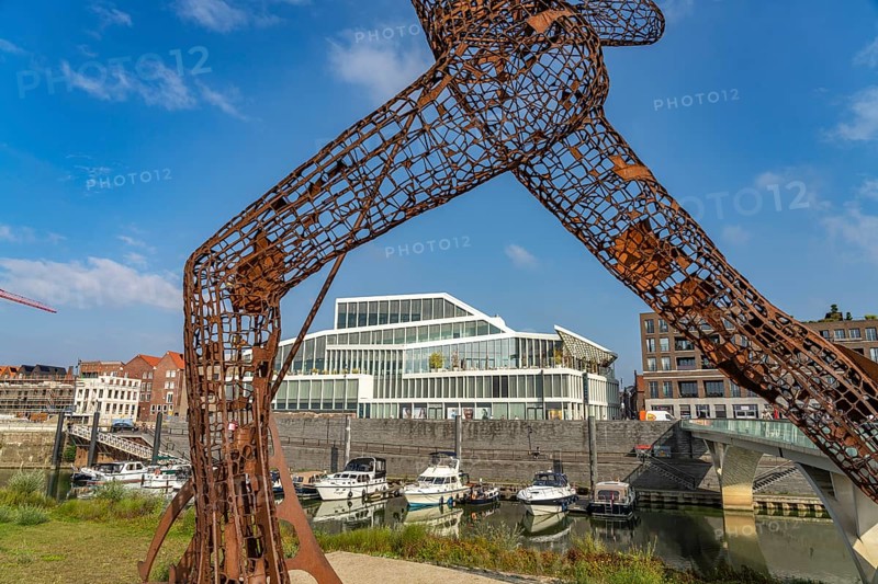 Peaceful Warrior Vreedzame Krijger, Maasboulevard and city harbour in Venlo, Netherlands