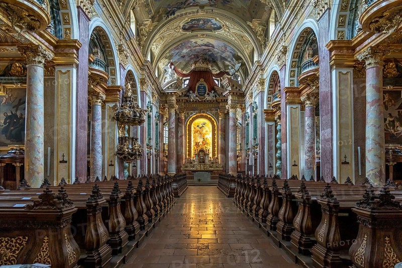 Interior of the Jesuit Church in Vienna, Austria, Europe