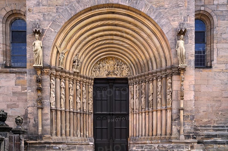 Prince's portal, main portal, Bamberg Cathedral of St Peter and St George, Bamberg, Upper Franconia, Bavaria, Germany, Europe