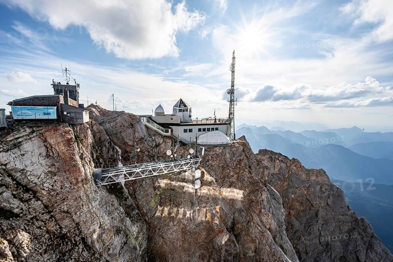 Mountain station of the Tiroler Zugspitzbahn, at the summit of the Zugspitze, Wetterstein range, Bavaria, Germany, Europe